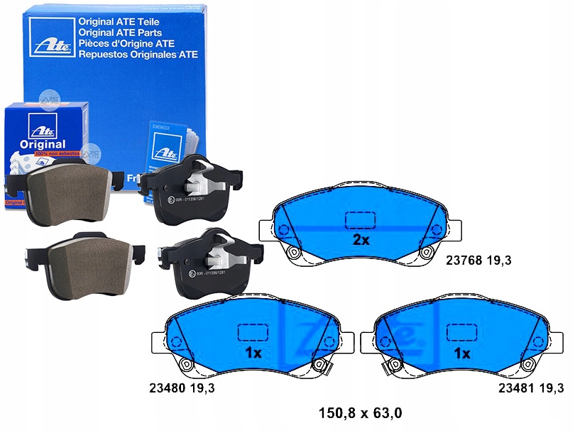 ATE КОМПЛЕКТ КОЛОДОК ГАЛЬМІВНИХ 446505130 44650517