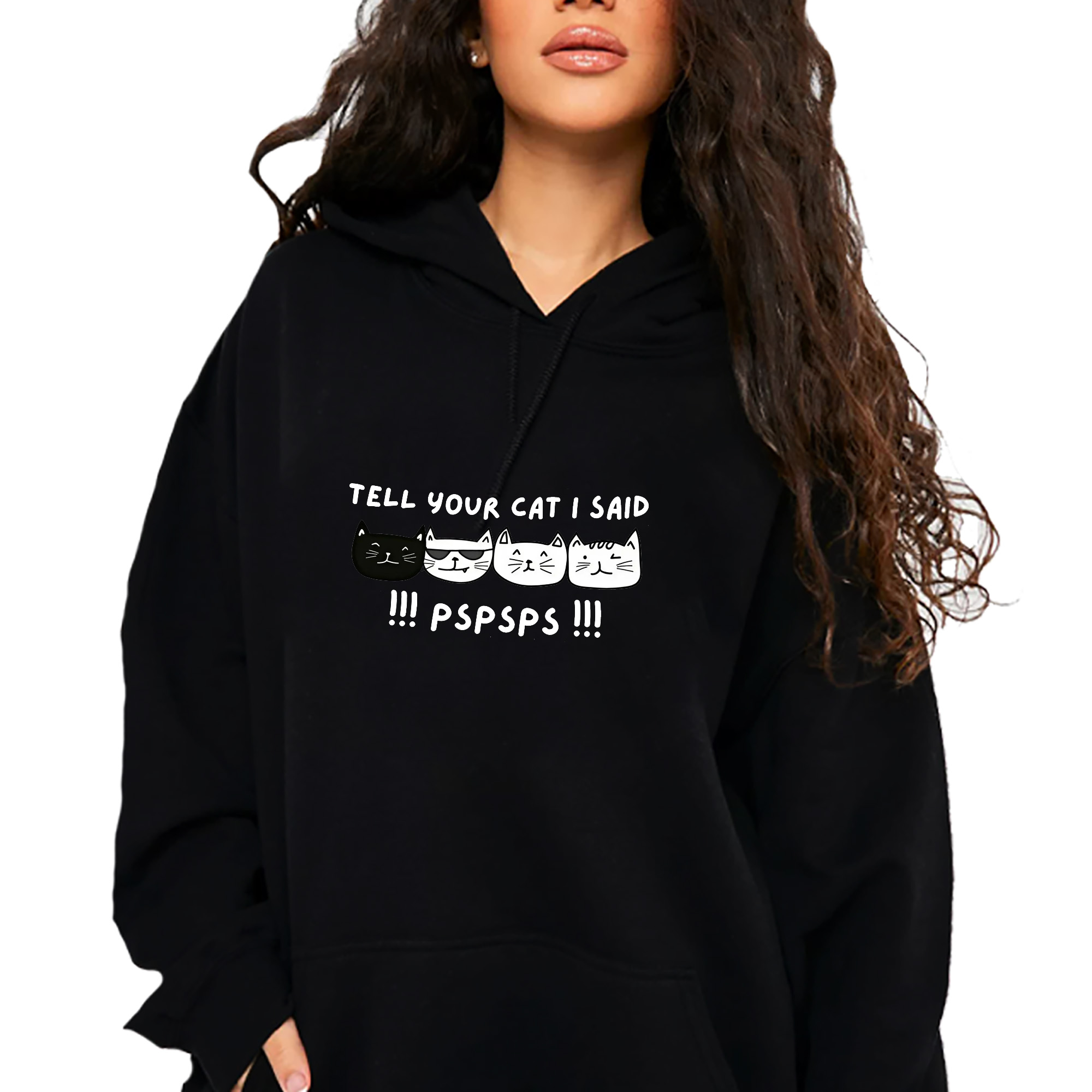 Mikina S Kapucí Módní Tik Tok Tell Your Cat M