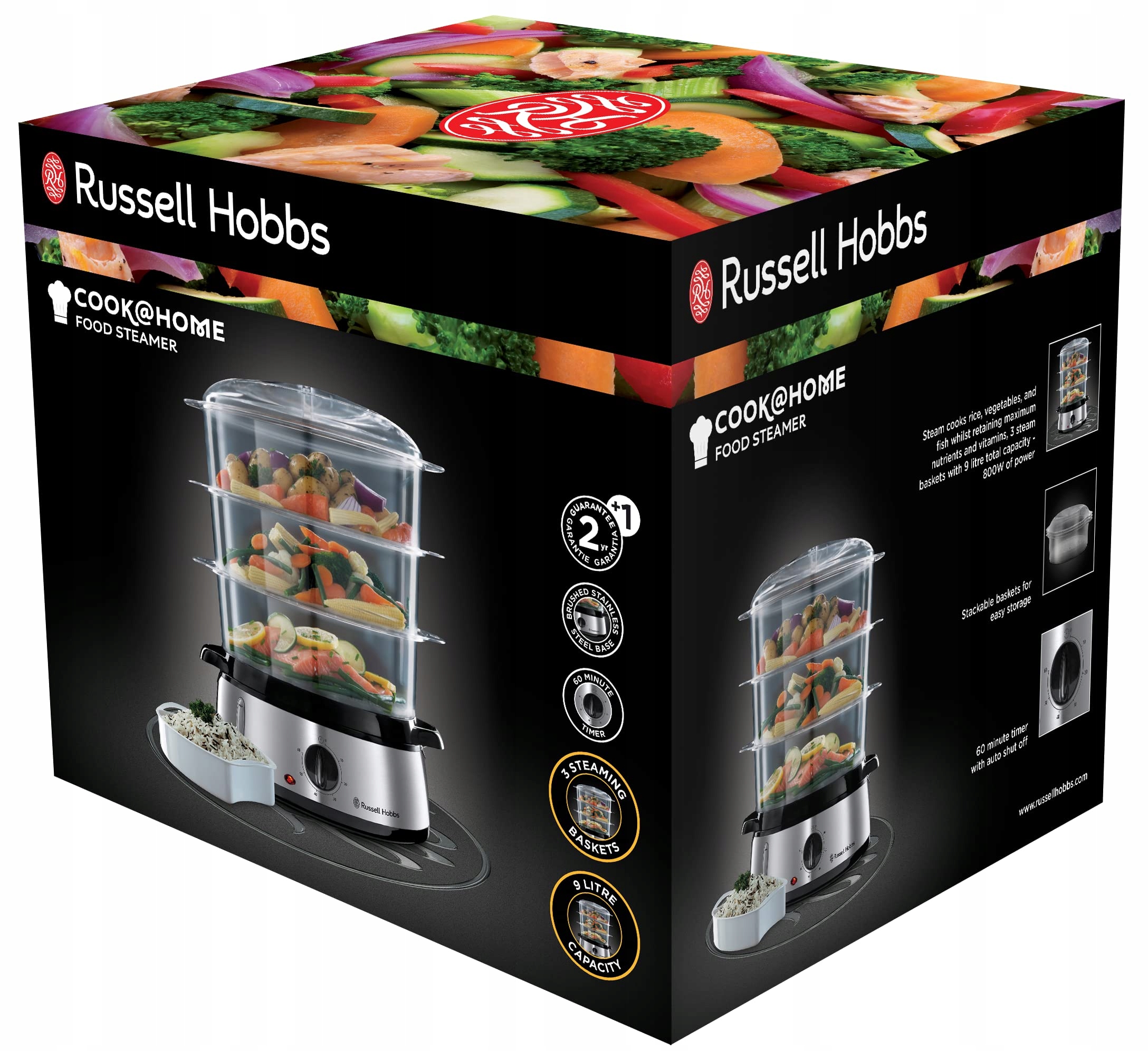 RUSSELL HOBBS Parowar 9L Timer 60 Min Automatyczne Wyłączanie BPA Free — miniatura 8