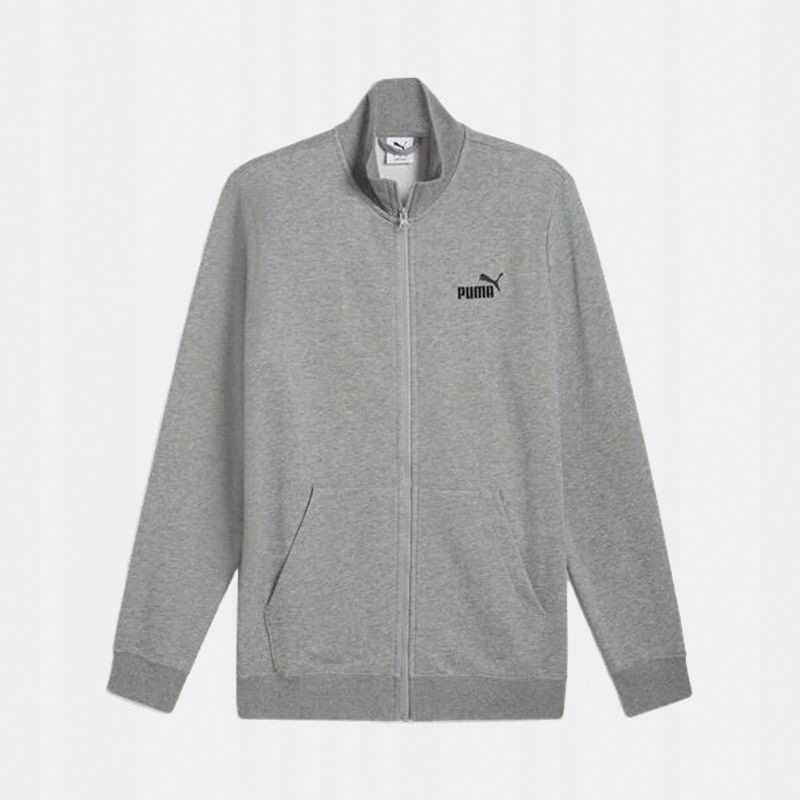 pánská mikina Puma se stojáčkem tenká šedá bavlněná Ess No. 1 Logo Track