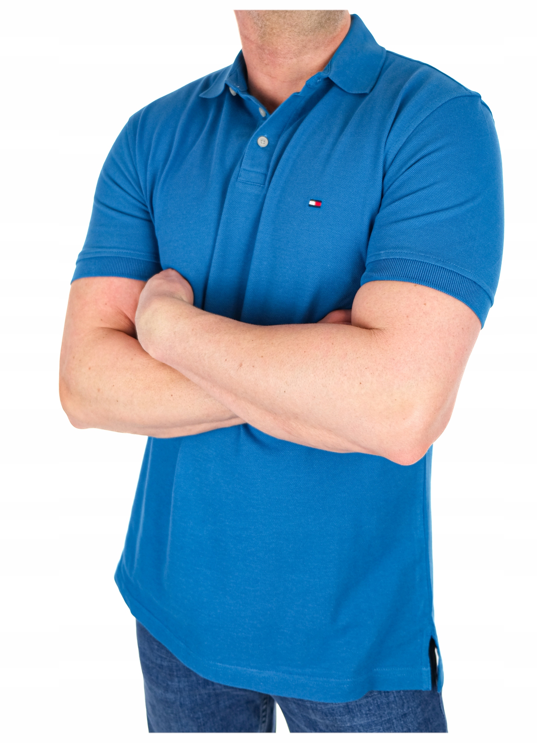 KOSZULKA POLO TOMMY HILFIGER 1985 POLÓWKA MĘSKA SLIM FIT NIEBIESKA S Model MW0MW17771