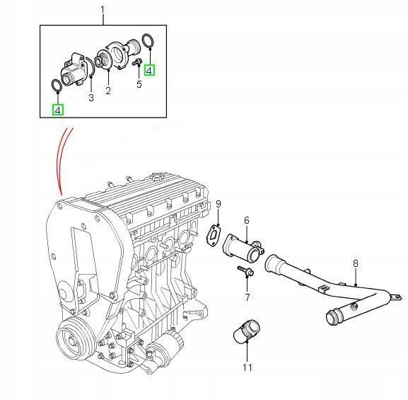 Oring termostatu Land Rover Freelander 1,8 / 2,5 Producent części Land Rover OE
