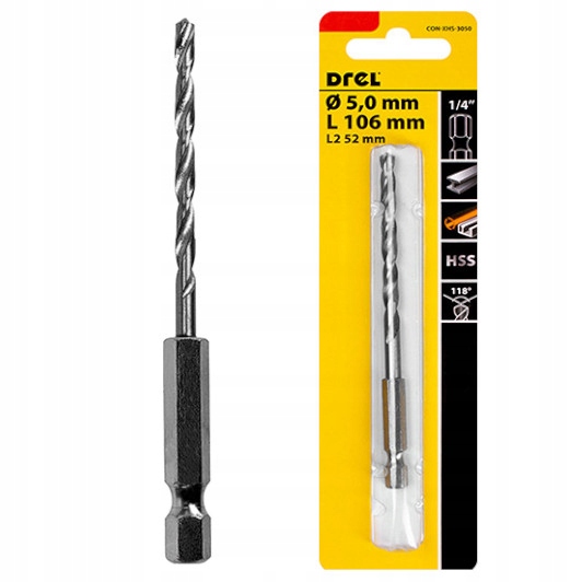 

Wiertło Do Wkrętarki Metalu Hex Quick Change 5,0mm