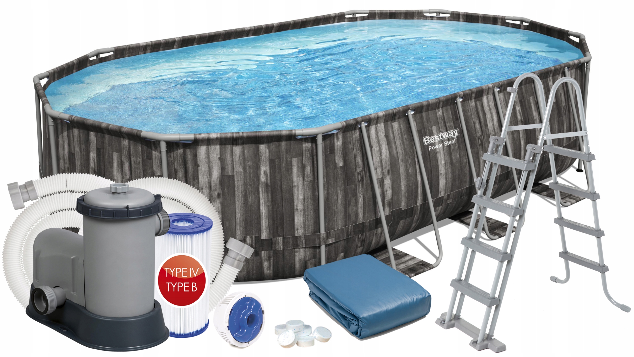 

10w1 Basen Stelażowy 610x366x122 cm Bestway 5611R