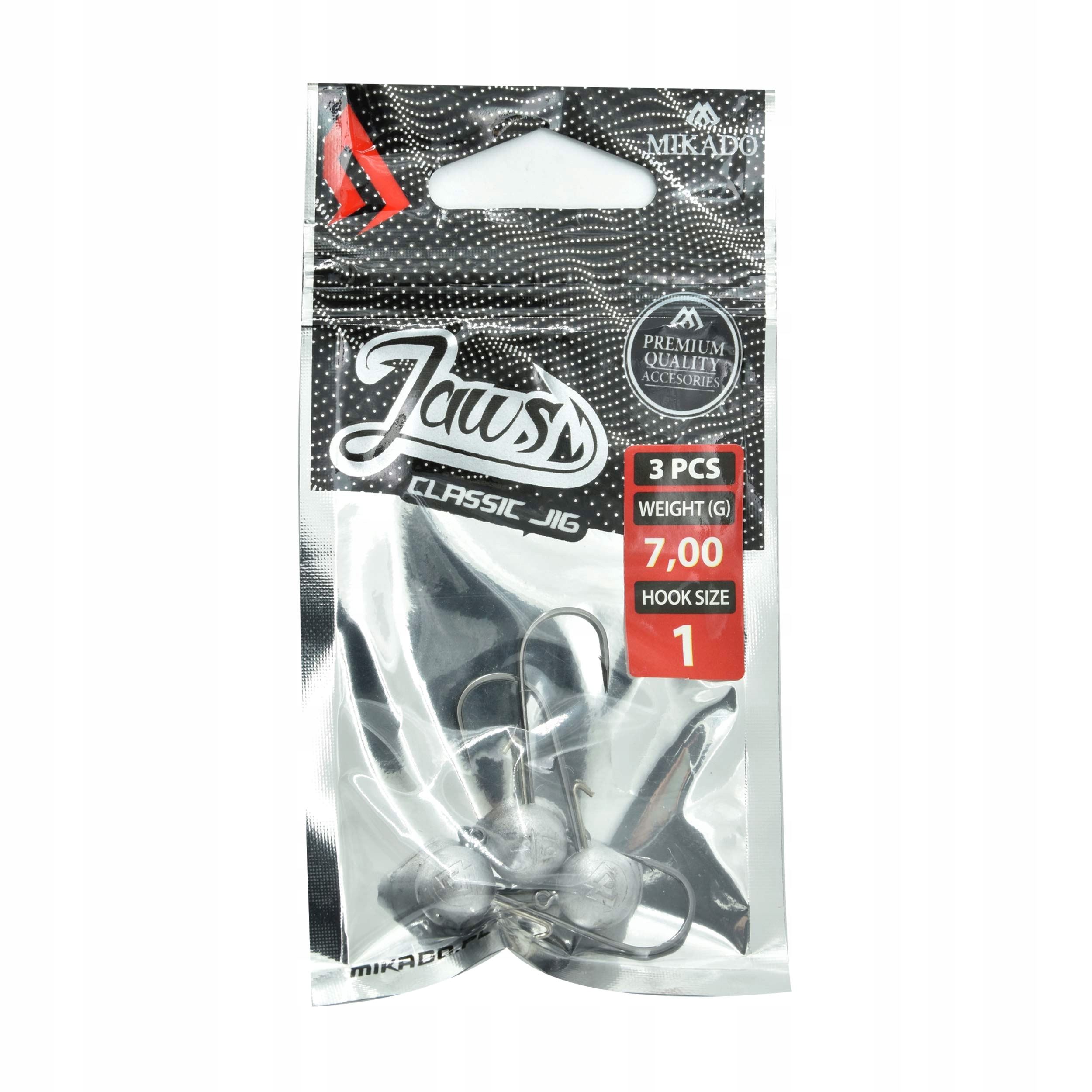 Główka jigowa klasyczna Mikado Jaws Classic rozm.1 7g 3szt.