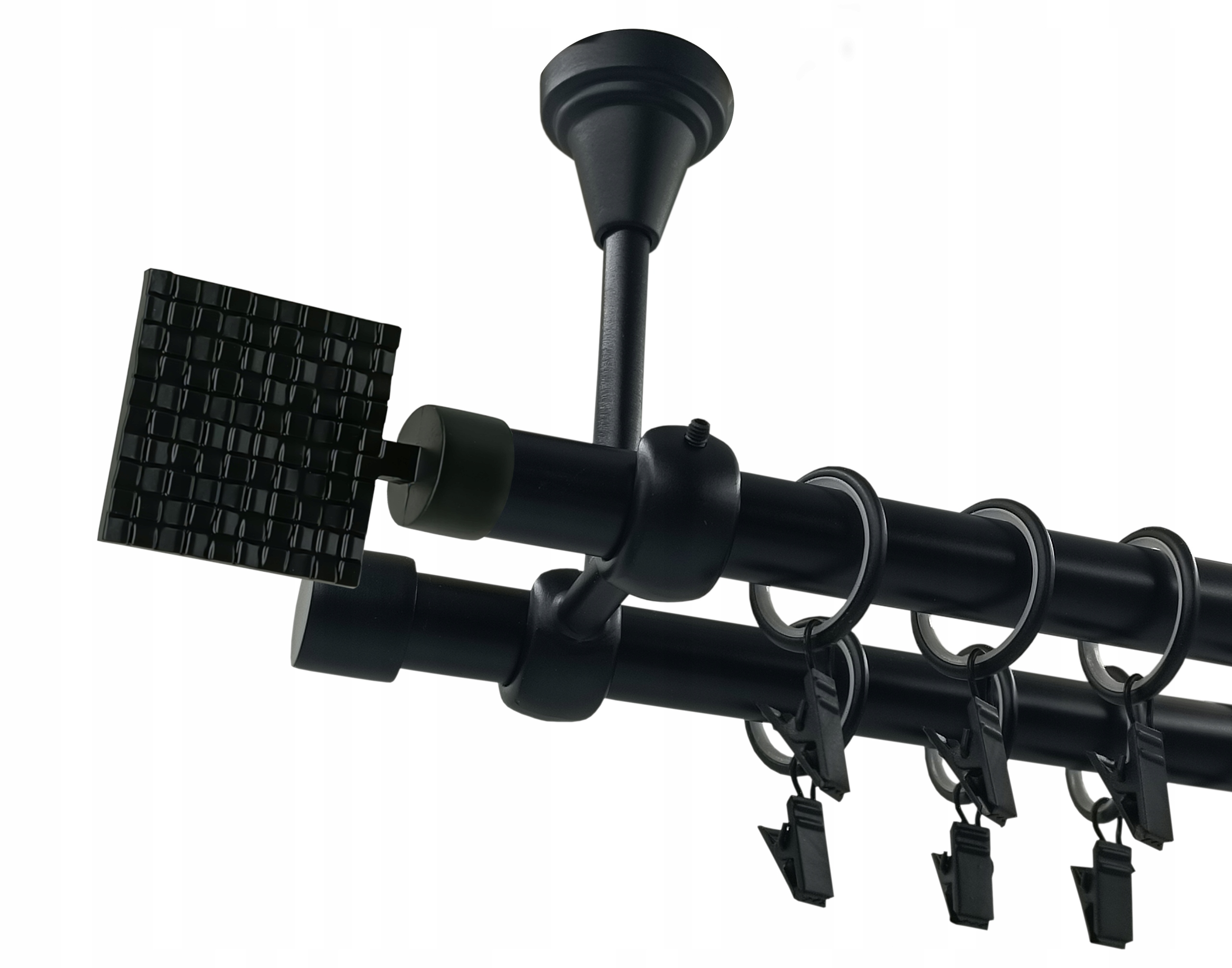 KARNISZ SUFITOWY CZARNY MAT 19+19mm PRIMA 160cm