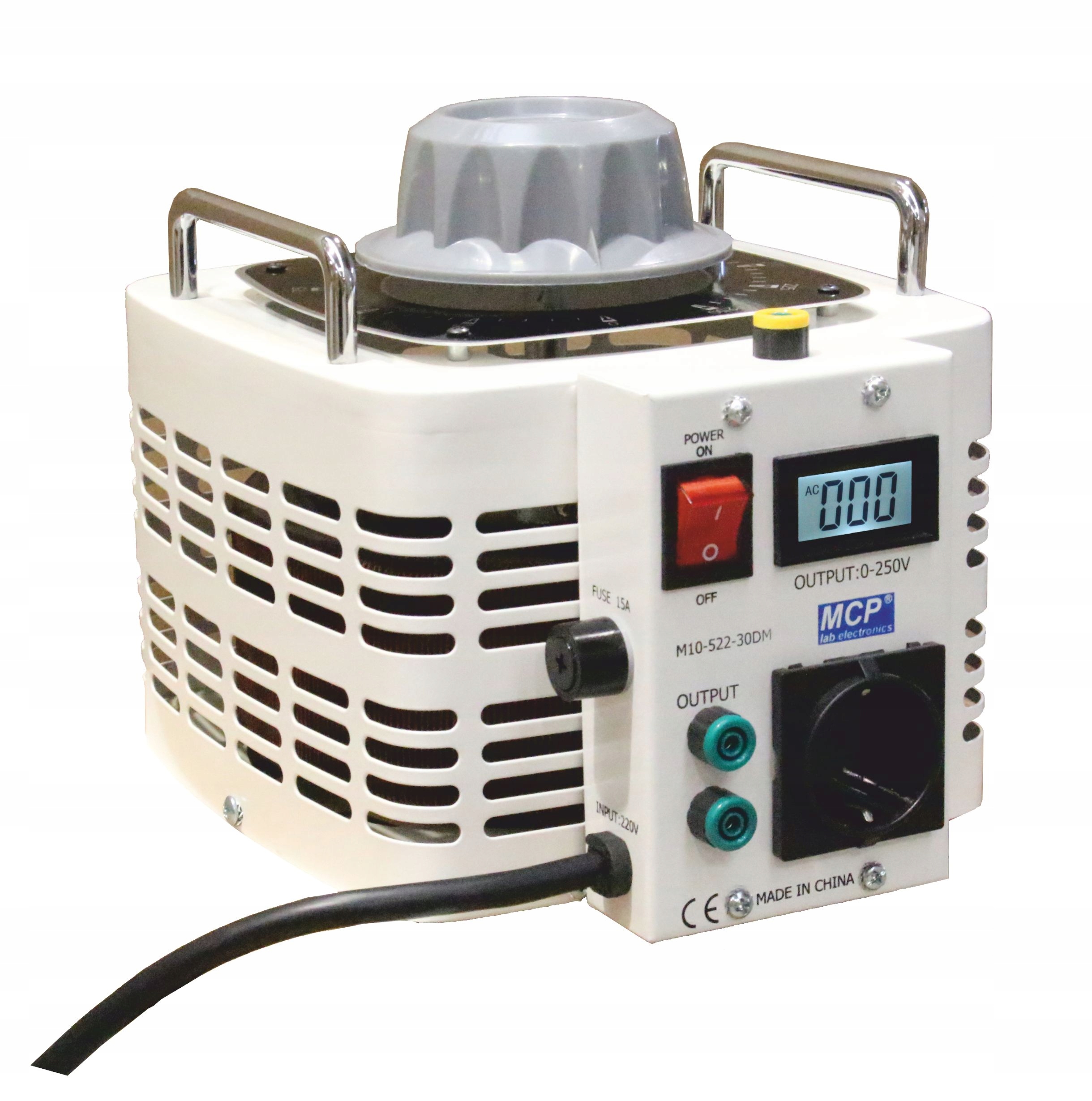 Autotransformator reg. M10-522LCD-30 250V/12A 3kVA EAN (GTIN) 5907478943196