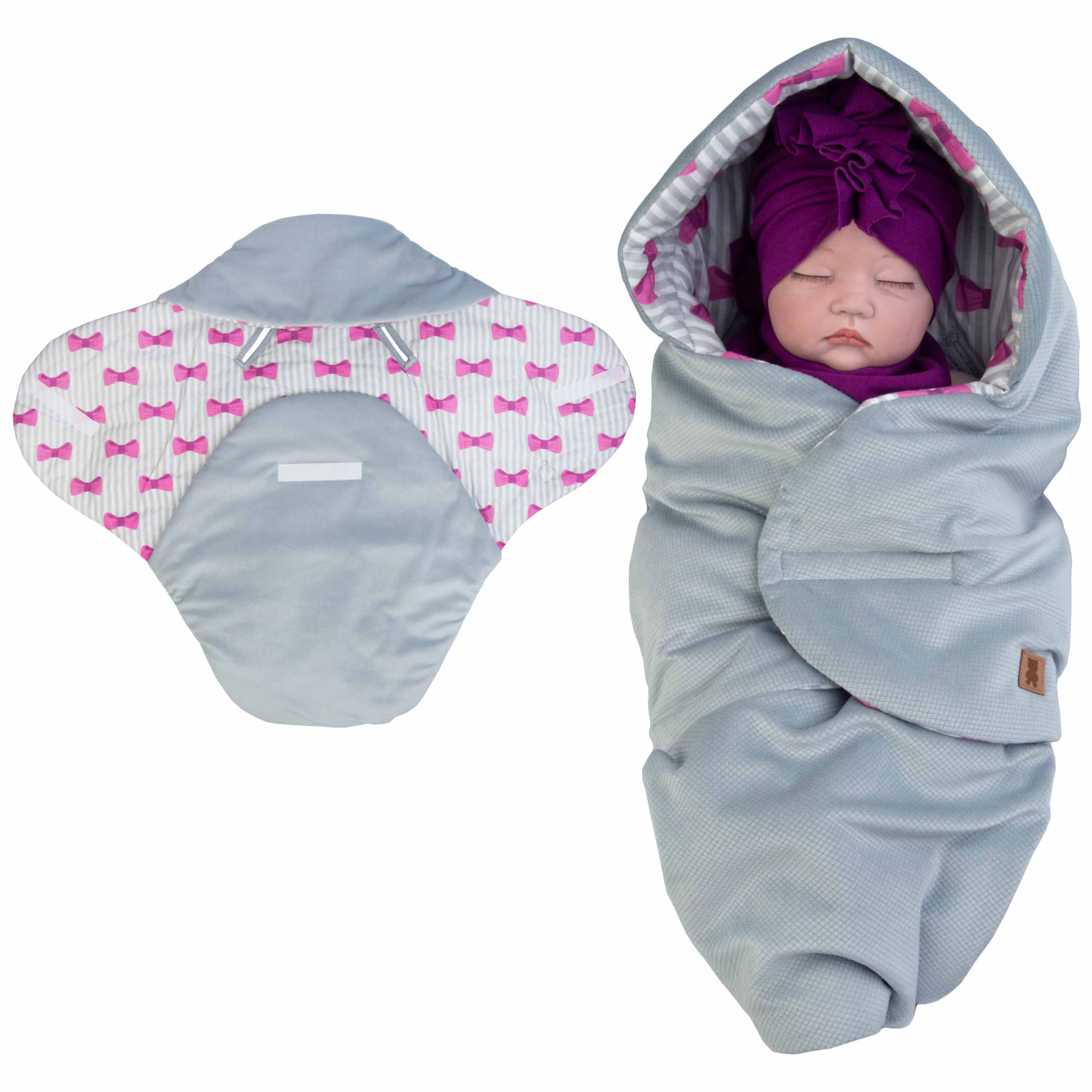 

Śpiworek Do Fotelika Kocyk Otulacz velvet szary