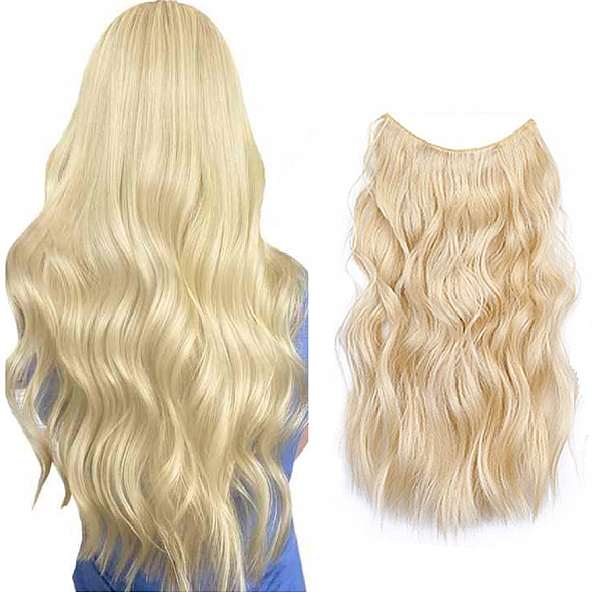 Flip-in Kudrnaté Vlasy Vlnité Na Vlasci Bez Sponek velmi světlá blond 613