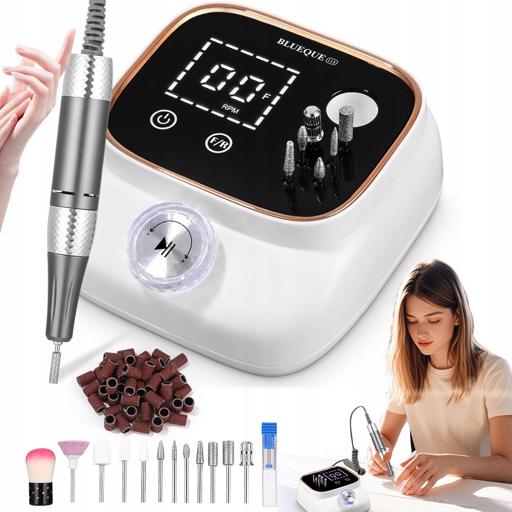 Elektrická Frézovací Bruska Na Nehty 45000 Otáček S Led Displejem