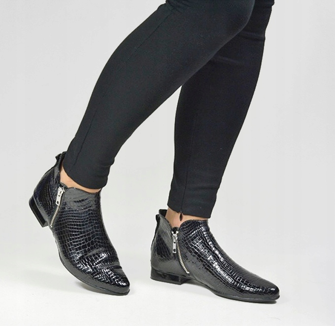 Botki sztyblety J20 Lakier tłoczony 37