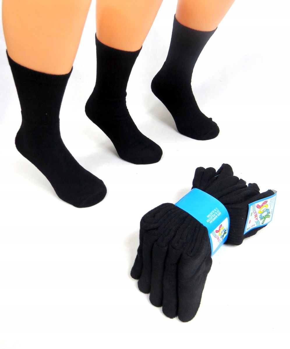 5 par skarpetki czarne KLASYCZNE BAWEŁNIANE ciepłe skarpety męskie FROTTE Rozmiar 35-38