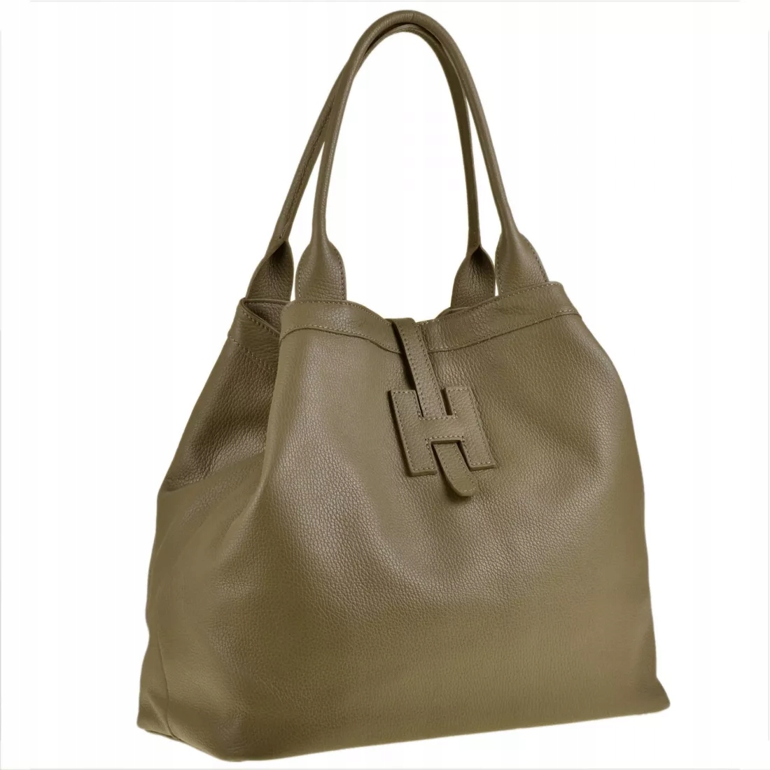 Genuine Leather Torebka shopper Skóra naturalna brązowy z Włoch [SKU]