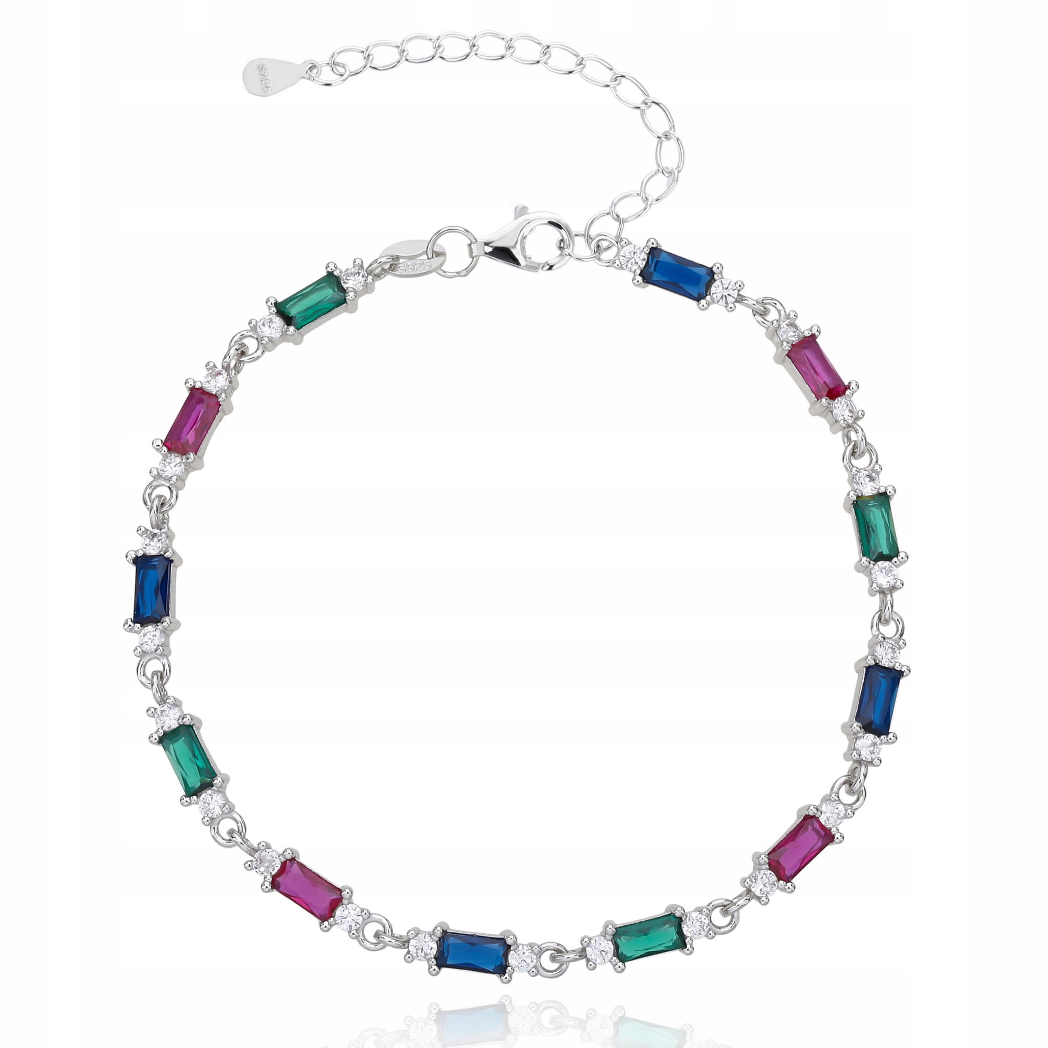 Stříbrný náramek se zirkony, Stříbro 925