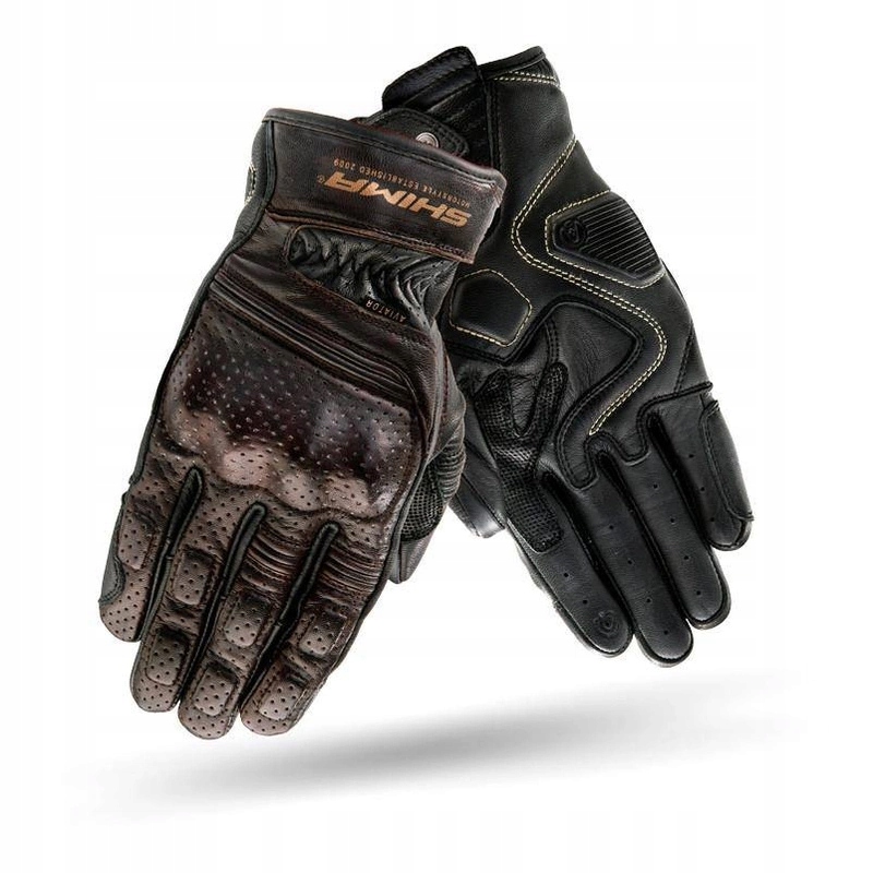 Krátke kožené rukavice Shima Aviator Dark hnedé motocyklové Darčeky