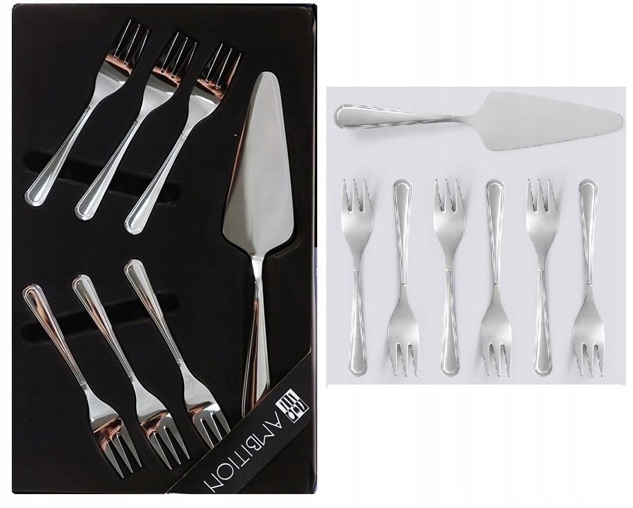 AMBITION SZTUĆCE 7 VERONA KOMPLET CIASTA TORTU ŁOPATKA WIDELCZYKI 6 OSÓB Kod producenta 89583