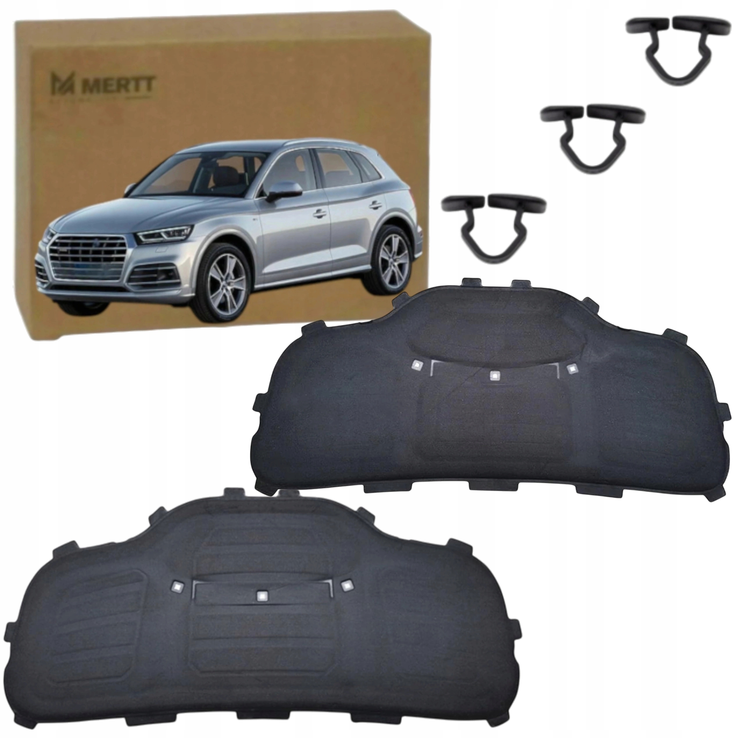 Audi Q5 II Fy 2017+ Tlumicí Podložka Pod Masku 80A863825 Sponky