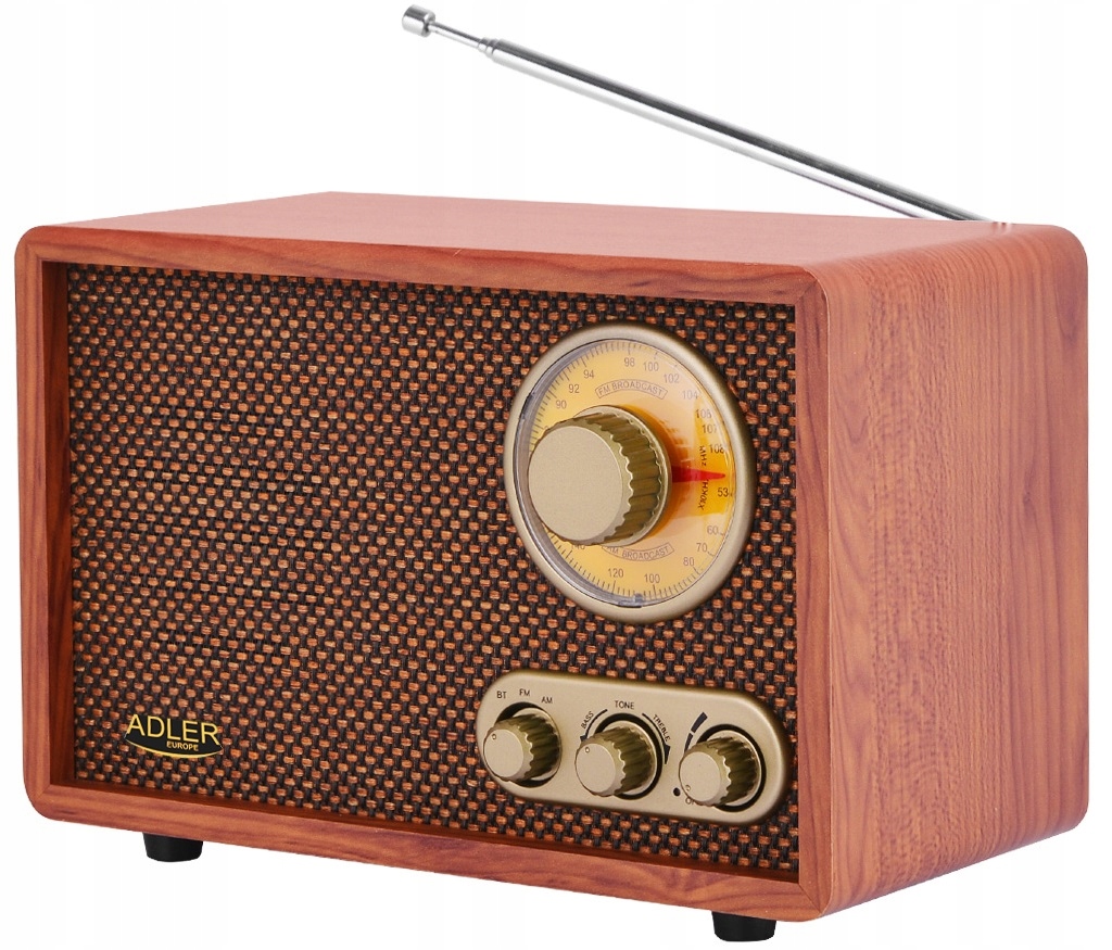 Stylové dřevěné retro rádio Adler Bluetooth Fm