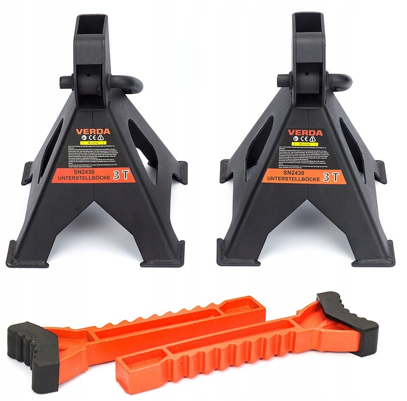 REGULOWANE PODPORY SAMOCHODOWE KOBYŁKI 3 TONY 2SZT SOLIDNE PODPÓRKI + GUMY Marka Verda