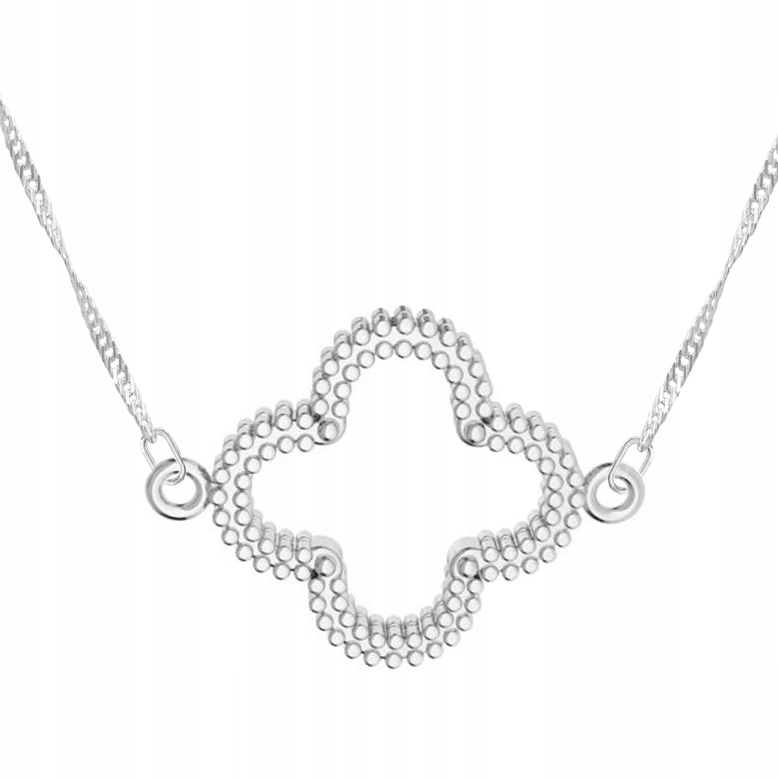 Stříbrný náhrdelník s květinou Koničinkou Rostlina pro štěstí Stříbro 925