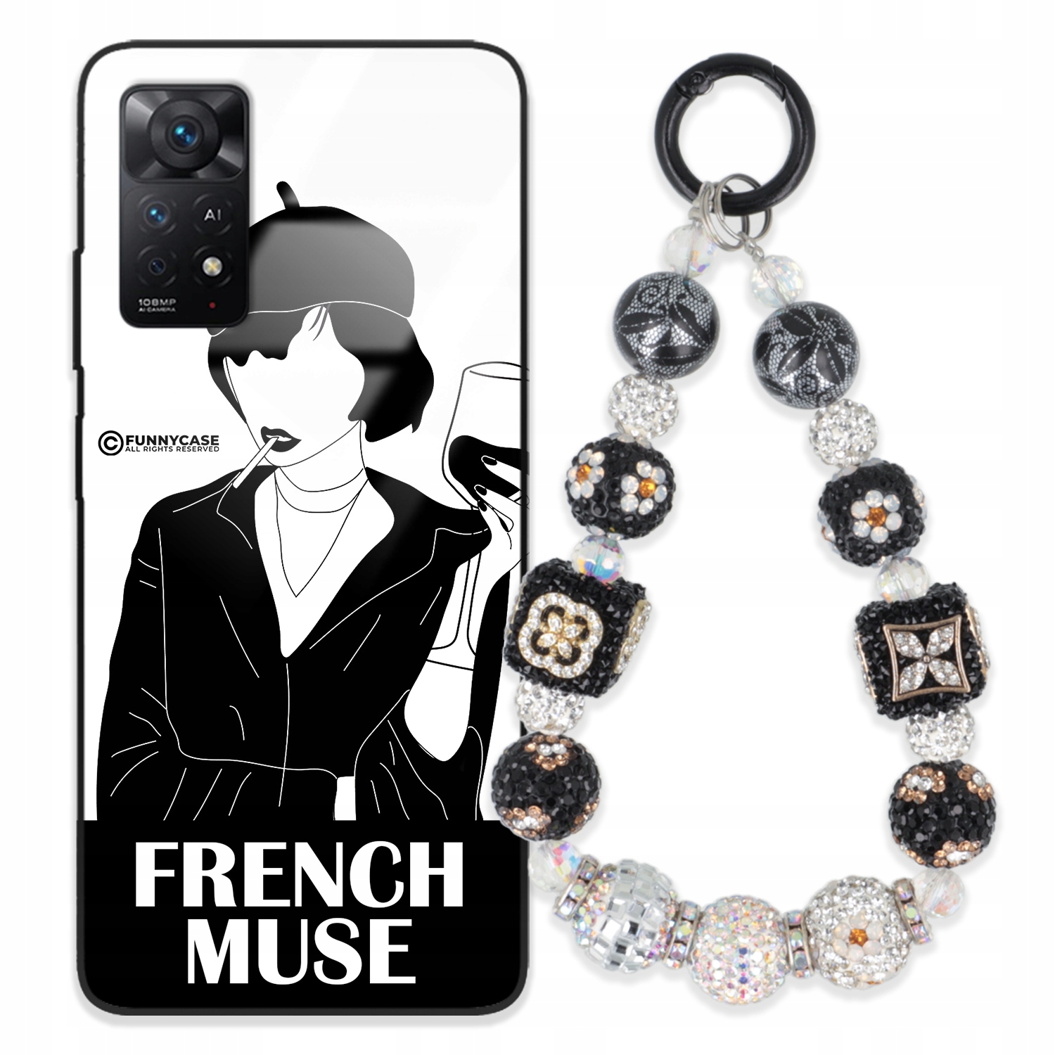 Puzdro Na Xiaomi Redmi Note 11 Pro 5G Art, Ženská Kľúčenka, Strieborné Zirkóny