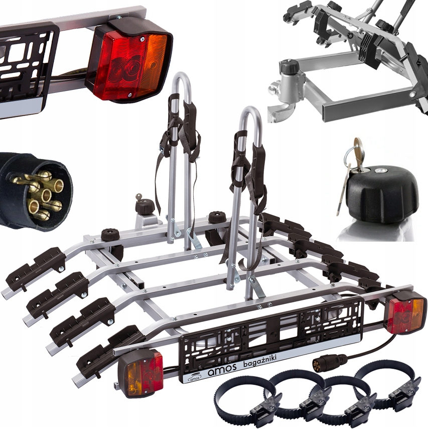 ВЕЛОСИПЕДНА СТІЙКА ДЛЯ ГАКА TITANIUM PLUS 4 ВЕЛОСИПЕДА 7PIN