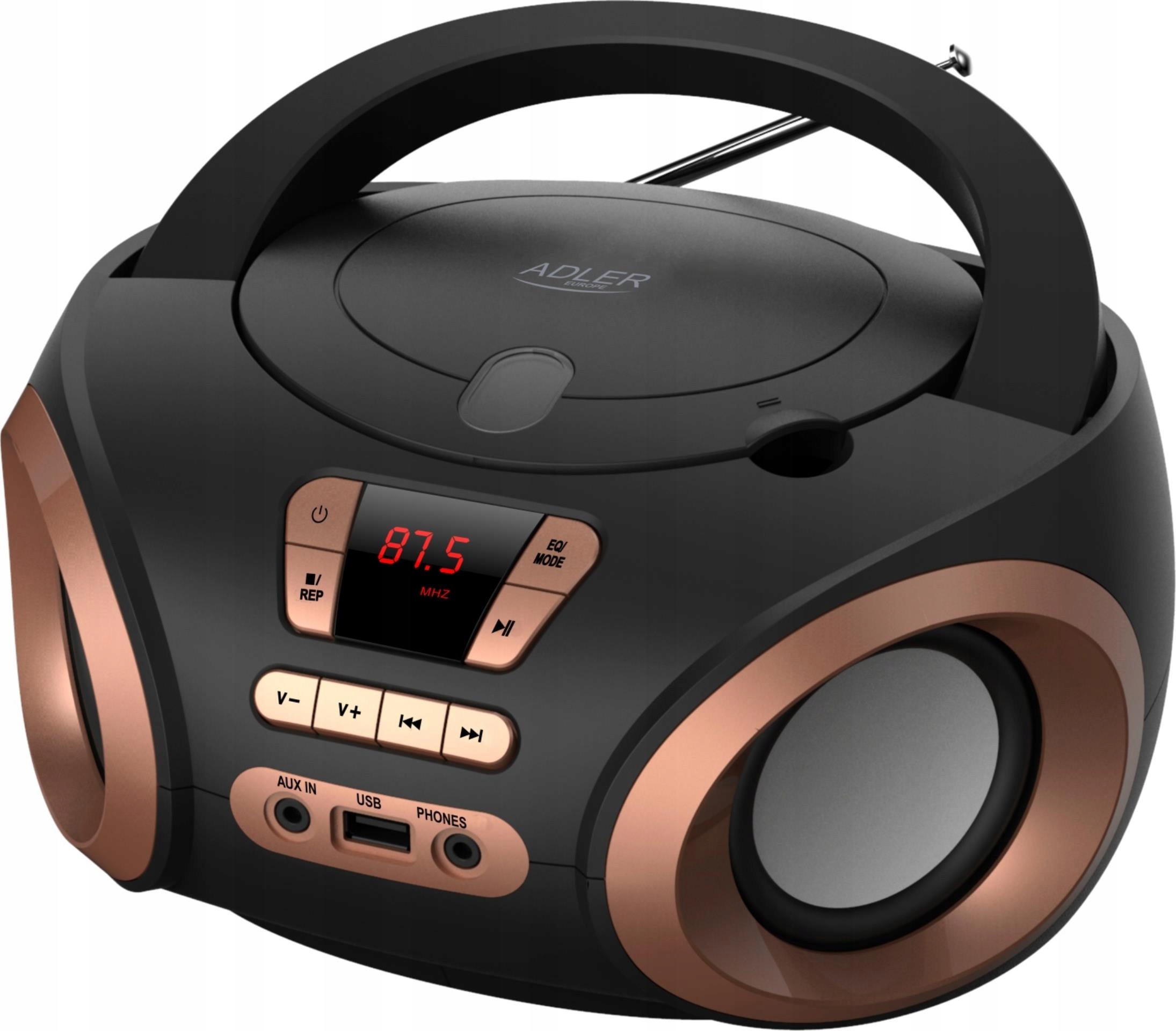 Přenosné rádio Boombox CD audio a MP3 Usb Aux LCD rádio Fm Adler Ad 1181