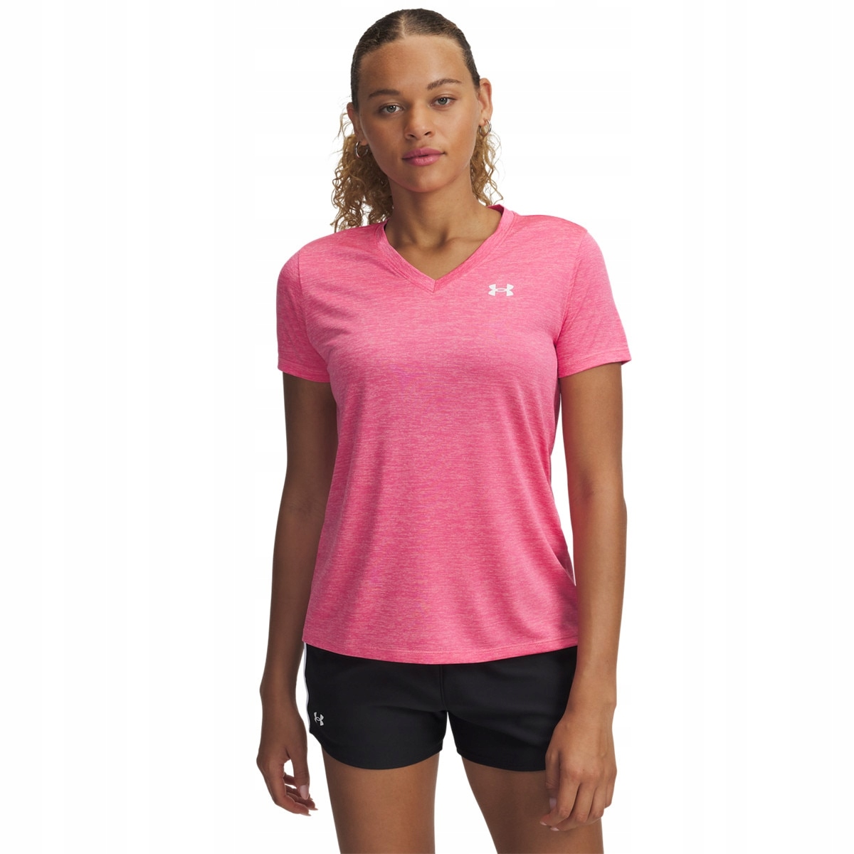Damska koszulka treningowa Under Armour Tech Ssv- Twist Różowy M