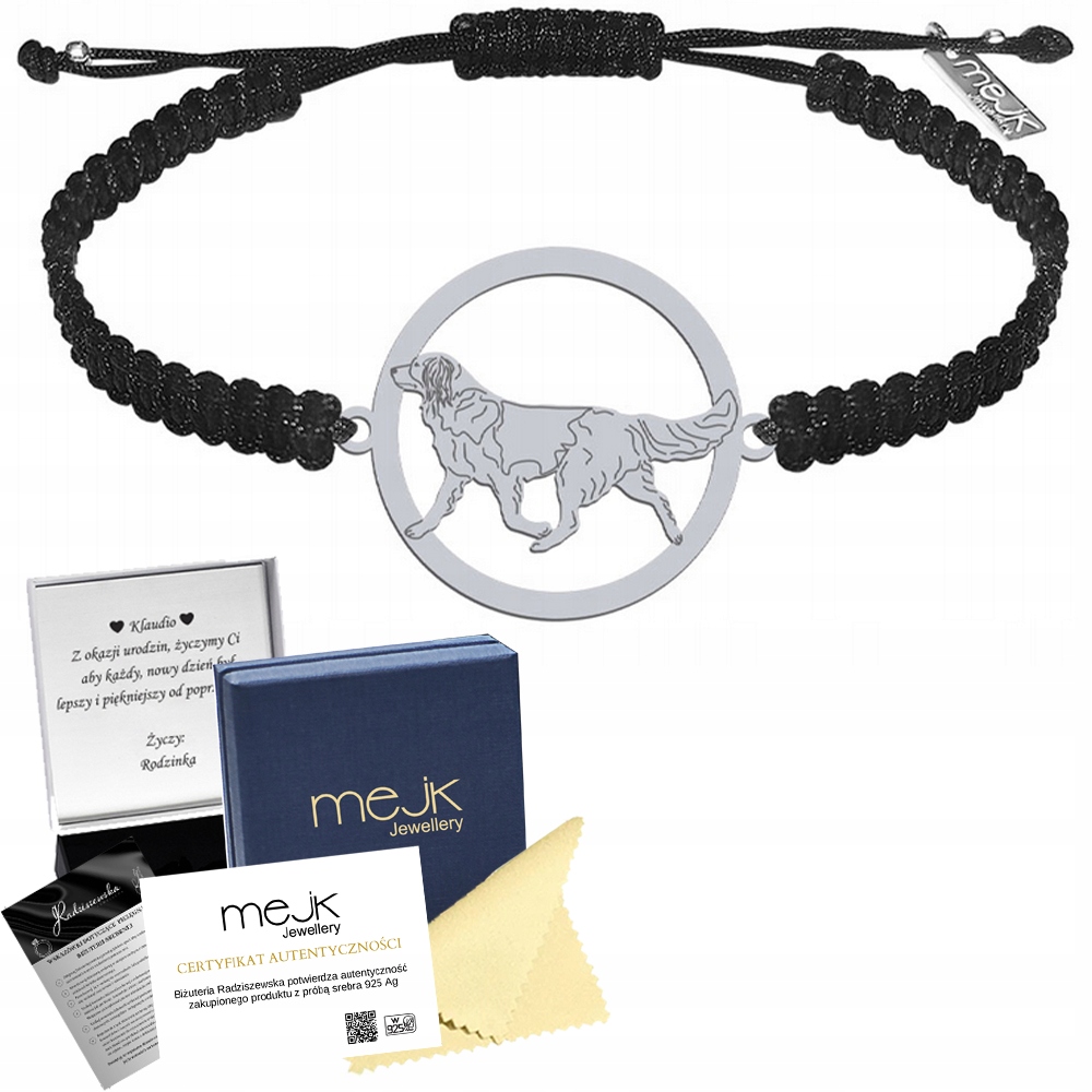 Stříbrný náramek s pejskem Holandský placháč 925 Dárek Gravírování Bonus