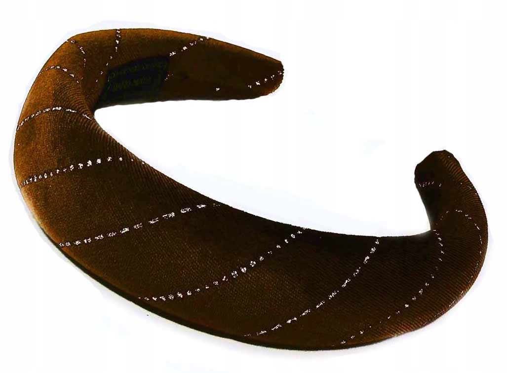 

Opaska do włosów z metaliczną nitką welurowa brąz