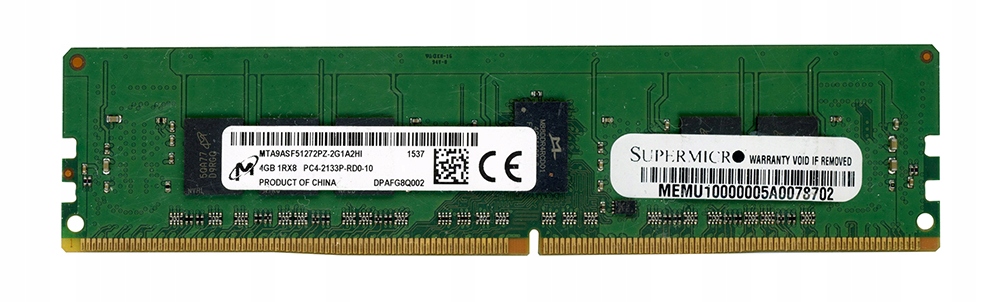 Micron MTA9ASF51272PZ-2G1A2HI 4GB DDR4 2133MHz Reg Ecc