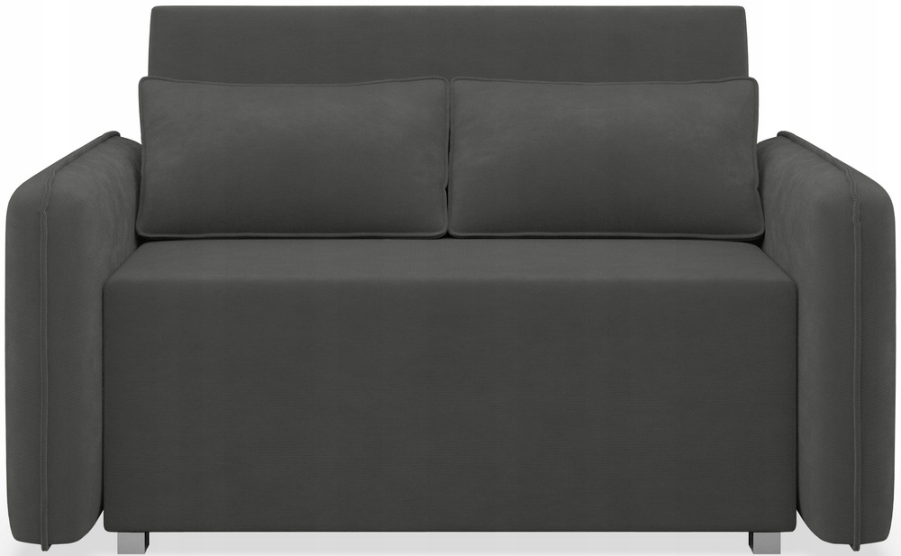 Rozkládací dvoumístná pohovka Duelia s úložným prostorem, grafitová žinylka