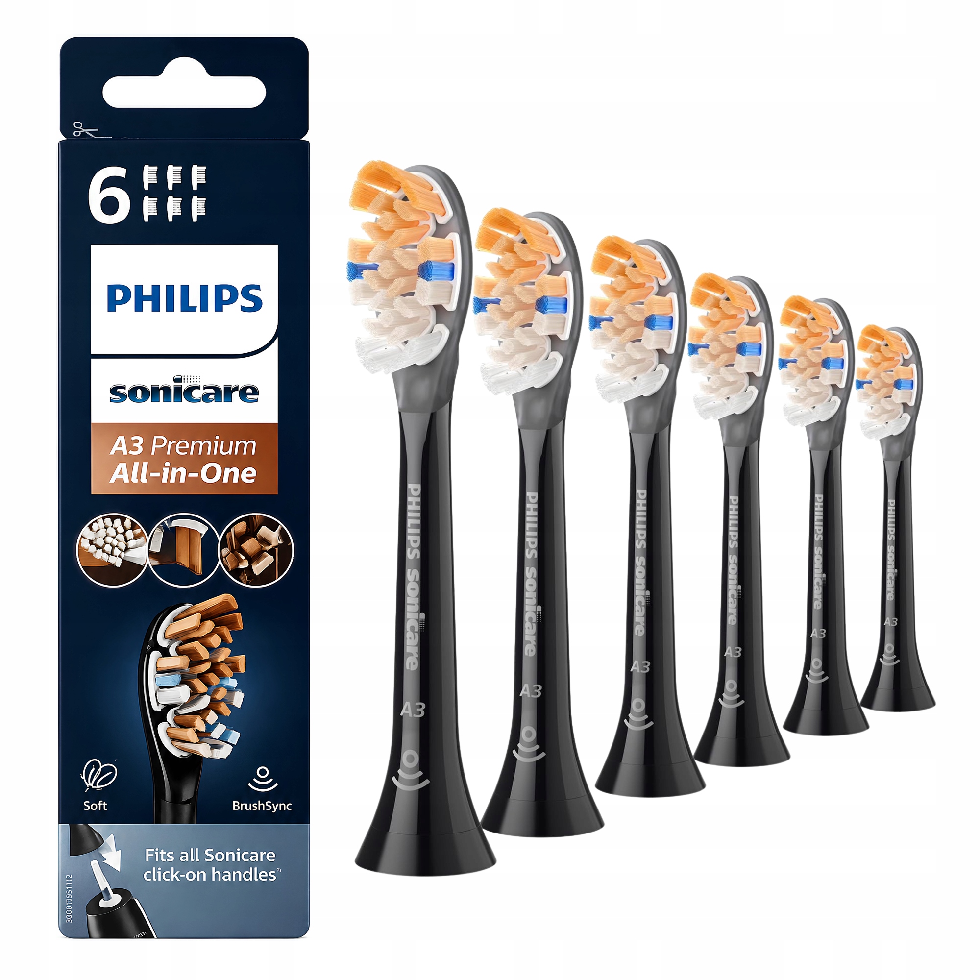 Końcówki do Philips Sonicare A3 zaawansowana pielęgnacja 6 szt HX9096/11