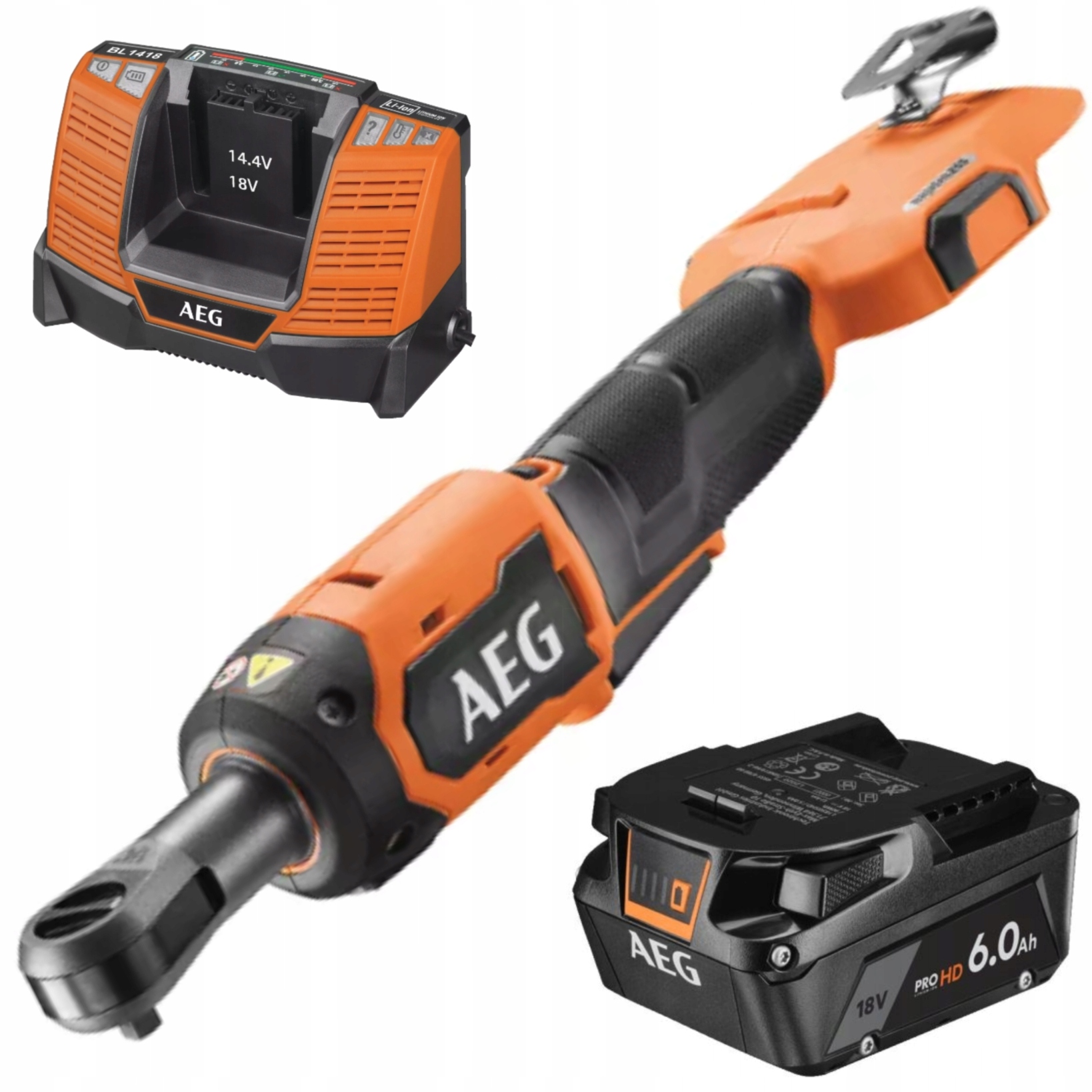 Aeg Bezkartáčová račňa 1/4" 18V 61Nm nabíjačka akumulátor 6.0Ah