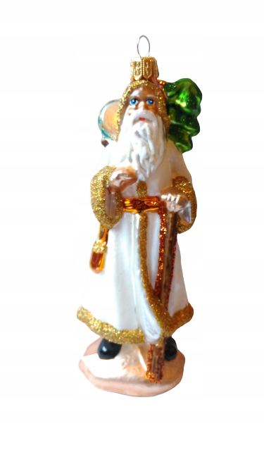 BOMBKI CHOINKOWE SZKLANE Mikołaj Retro 15cm