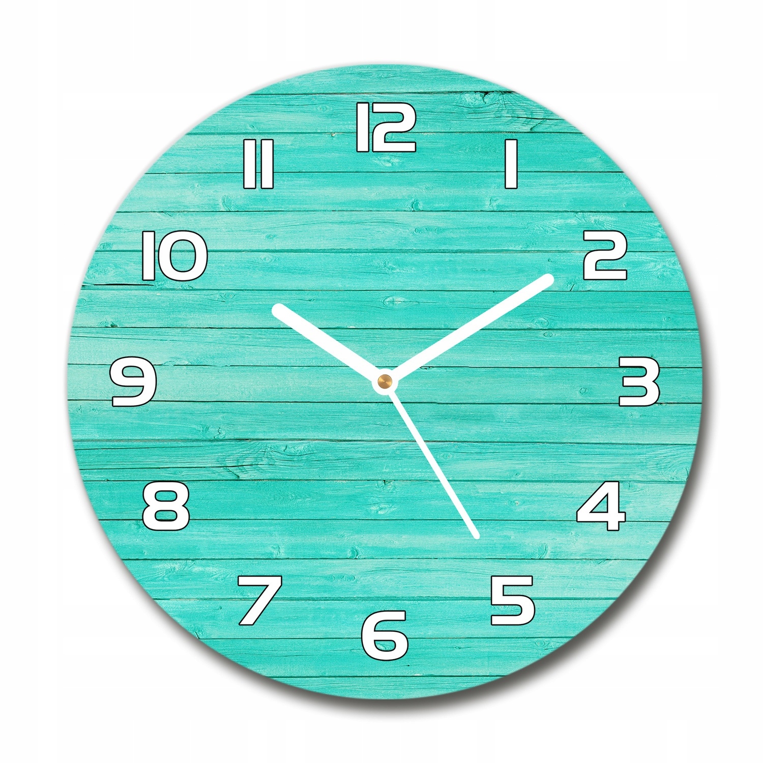 

Cichy ścienny szklany zegar Zielone deski fi 30 cm