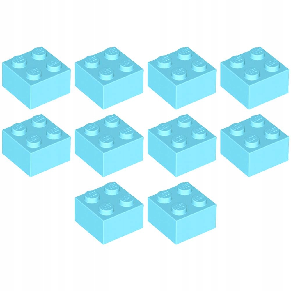 

Pakiet Lego 3003 Klocek 2x2 Średni Lazurowy 10sztN