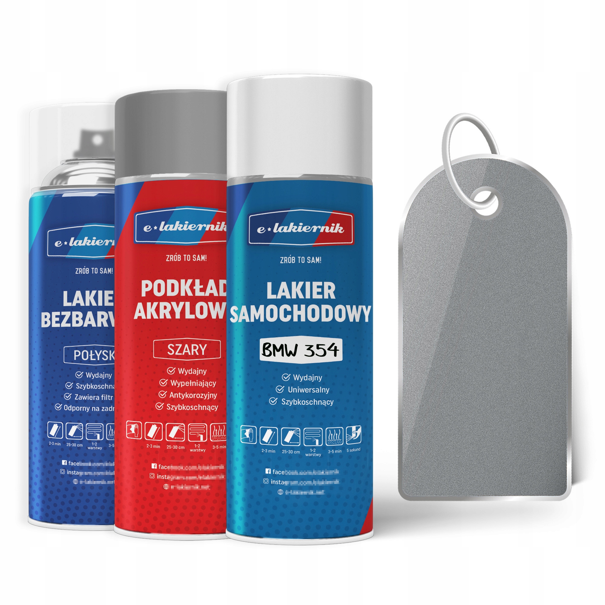 Lakier Samochodowy w Sprayu Zestaw Naprawczy Bmw 354 Titansilber