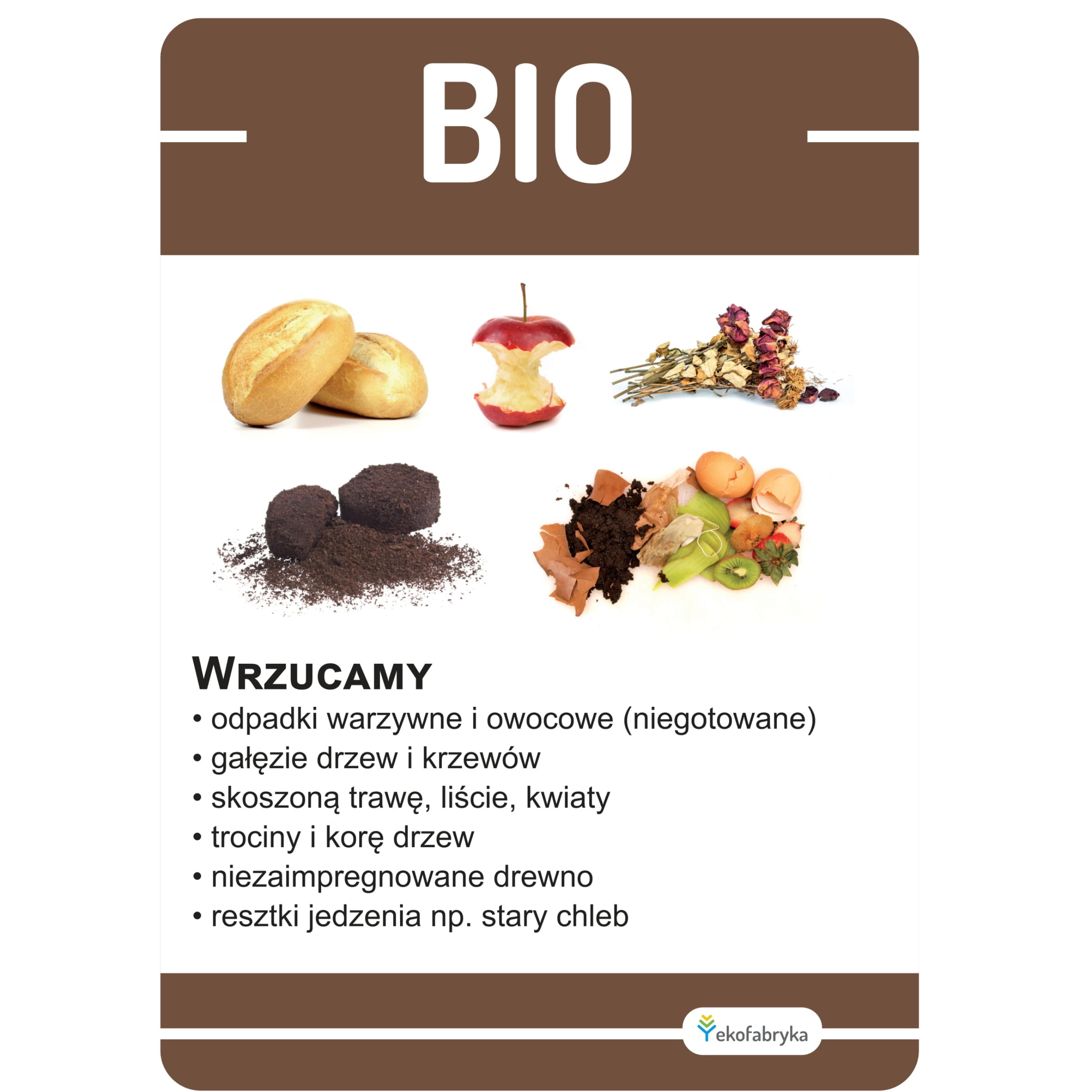 

Naklejka na kosz segregacja Bio odpadów Opis A4