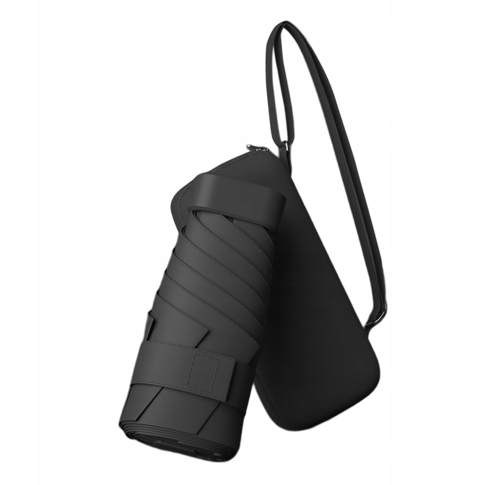 Mini Parasole Parasol podróżny z etui Czarny Marka bez marki