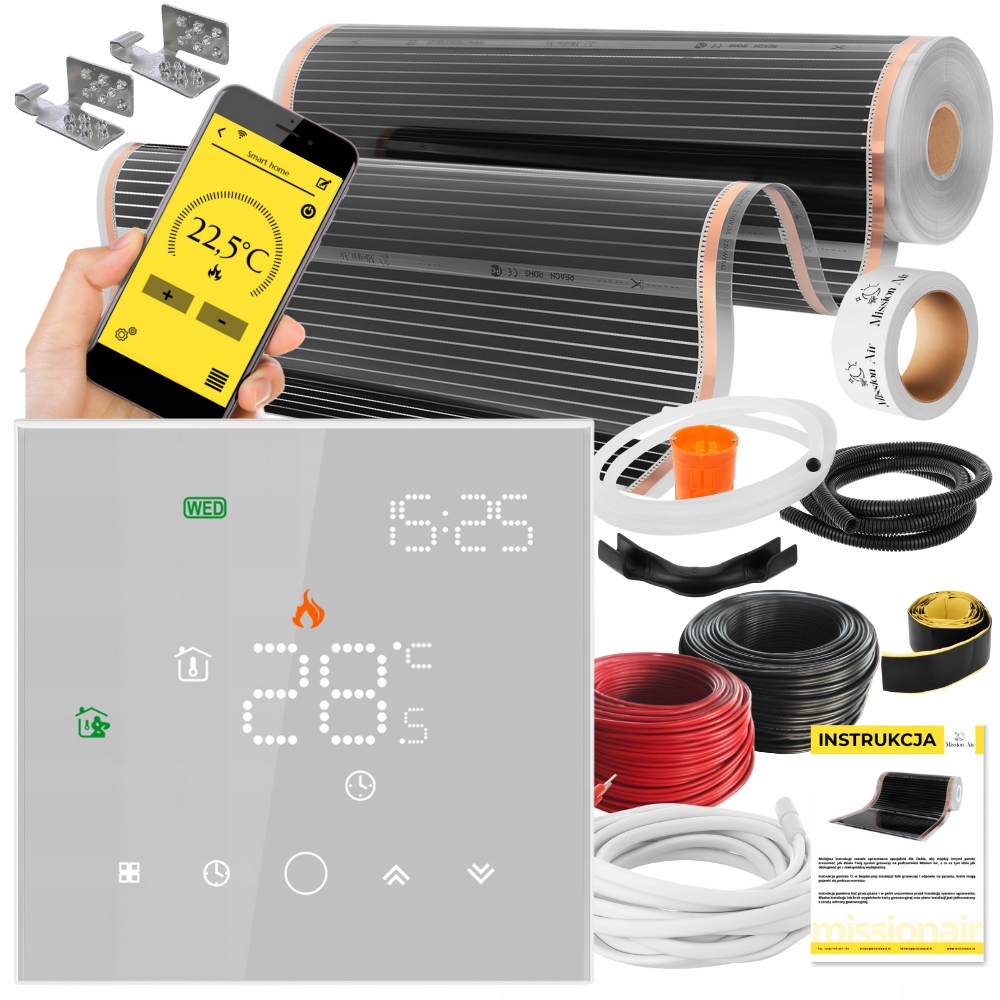 Sada Mission Air Fólia vyhrievacia podložka Infračervená 100 cm A 6 m² 160 W/m² Ptc