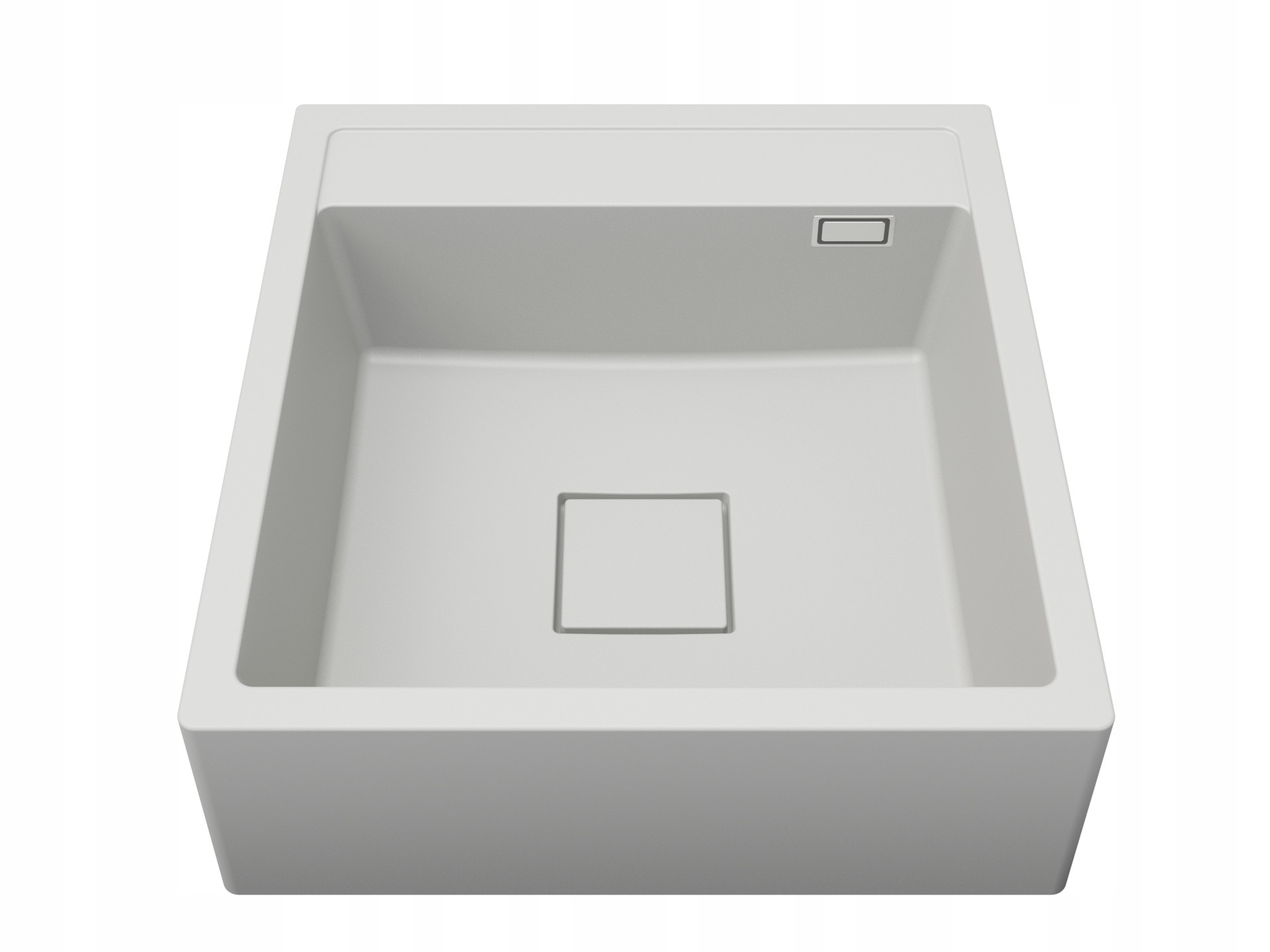 Granitový dřez Farmerski Bílý Sifon Chrom Kryt