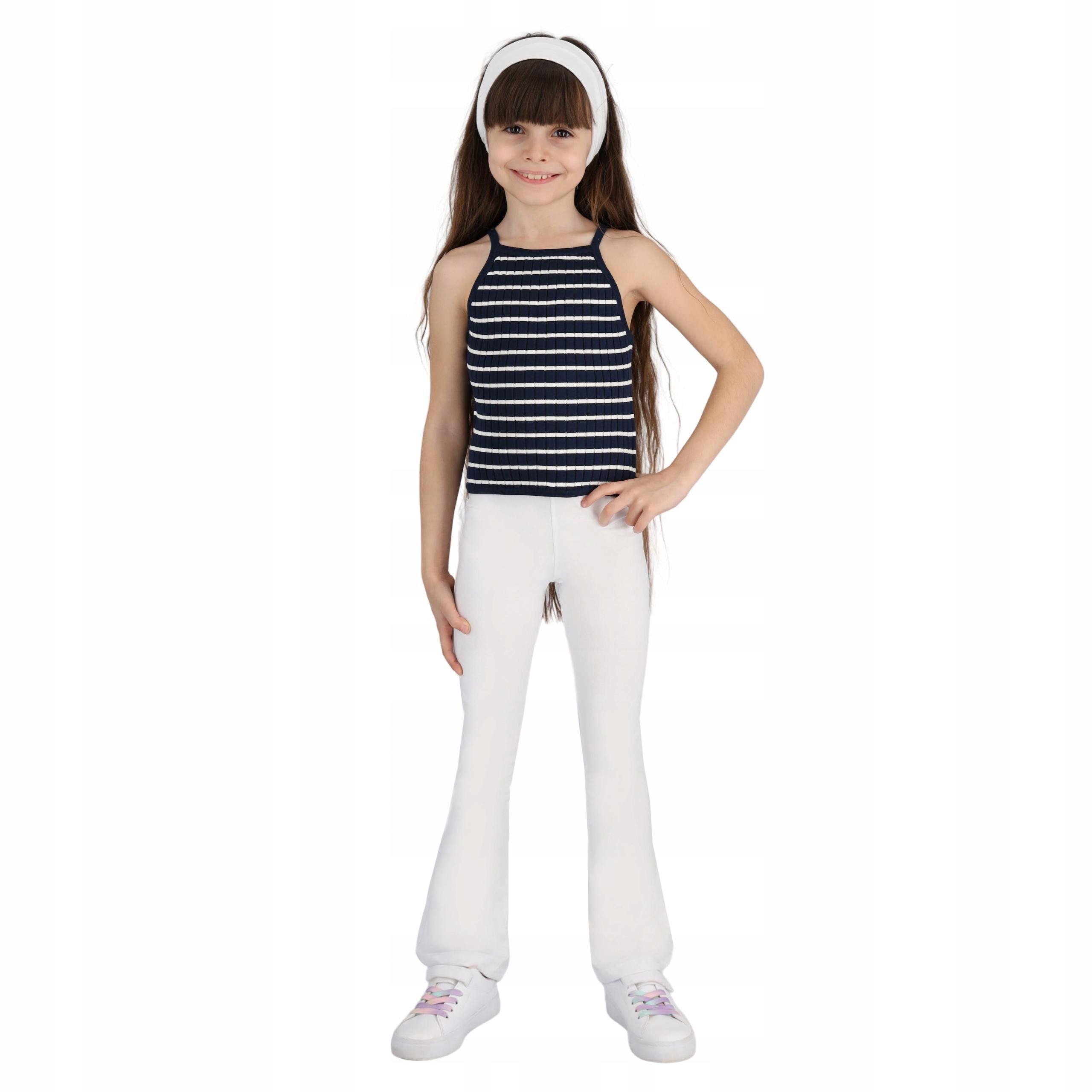 SPODNIE DZWONY DZIEWCZĘCE DRESY BAWEŁNIANE 128 Wiek dziecka 8 lat +