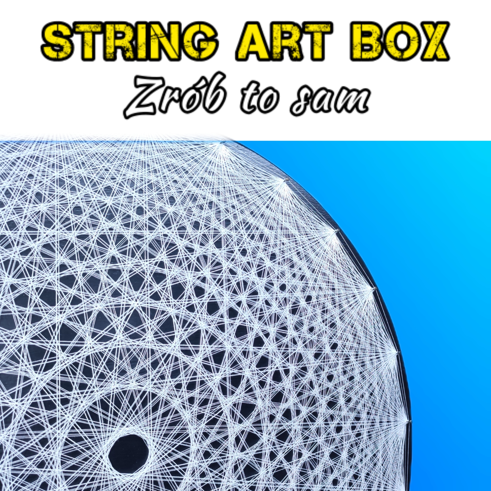 String Art Box – Velká Mandala s nití – Udělejte to sami