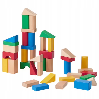 

Klocki Zestaw 40 szt, Kolorowe Underhalla Ikea