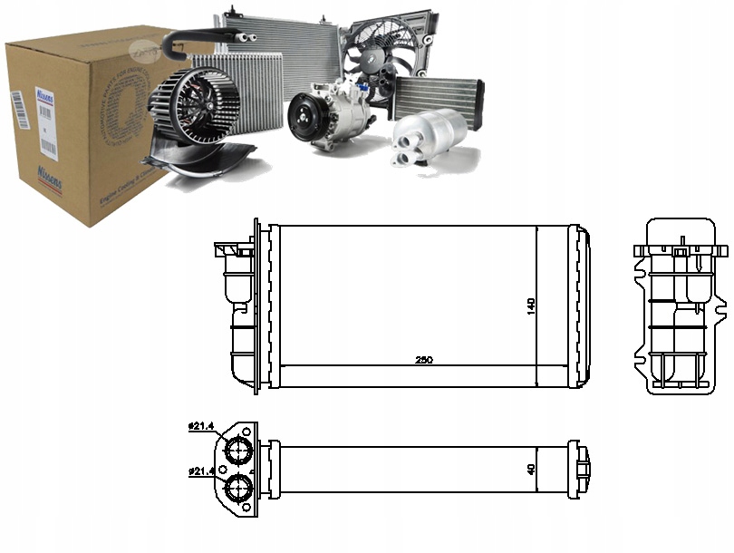 Печка (250x140x42) alfa romeo 145 146 fiat b