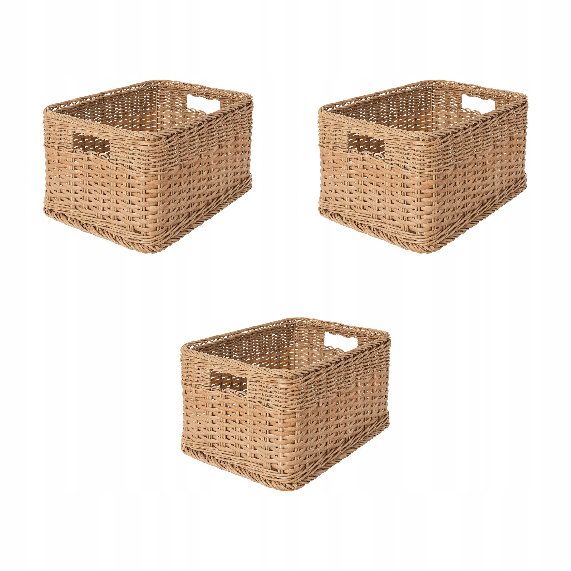3 ks Koš Bekna z technorattanu 25x35x20 cm do koupelny a balkonu