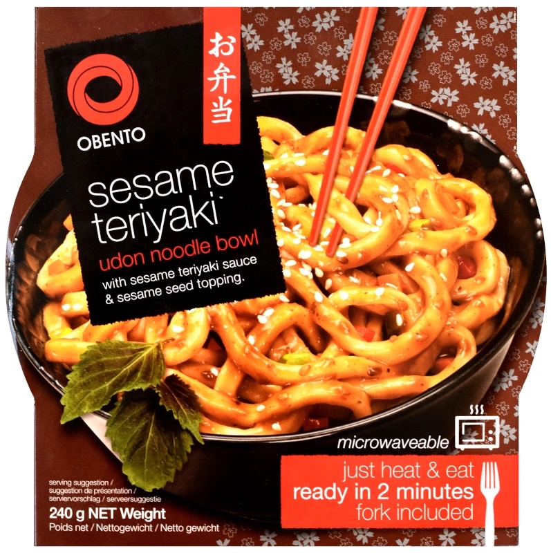 4x Danie těstoviny udon Sesame Teriyaki Bowl 240 g Obento