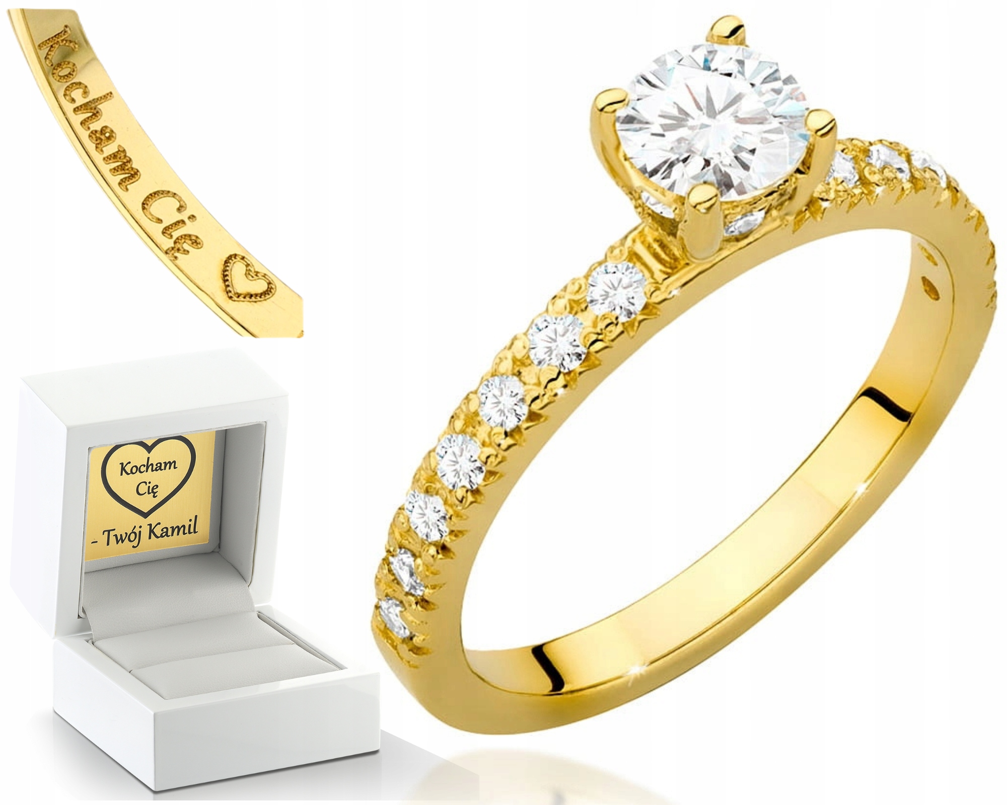 Žluté Zlato Prstýnek 14K Laboratorní Diamanty Luxus A Prestiž