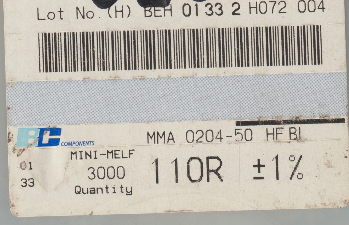 [20szt] 110R 1% 50ppm rezystor Smd mmelf MMA0204HF Beyschlag high frequency
